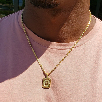 GOGO LUSH MEN'S INITIAL VINTAGE NECKLACE B LETTER