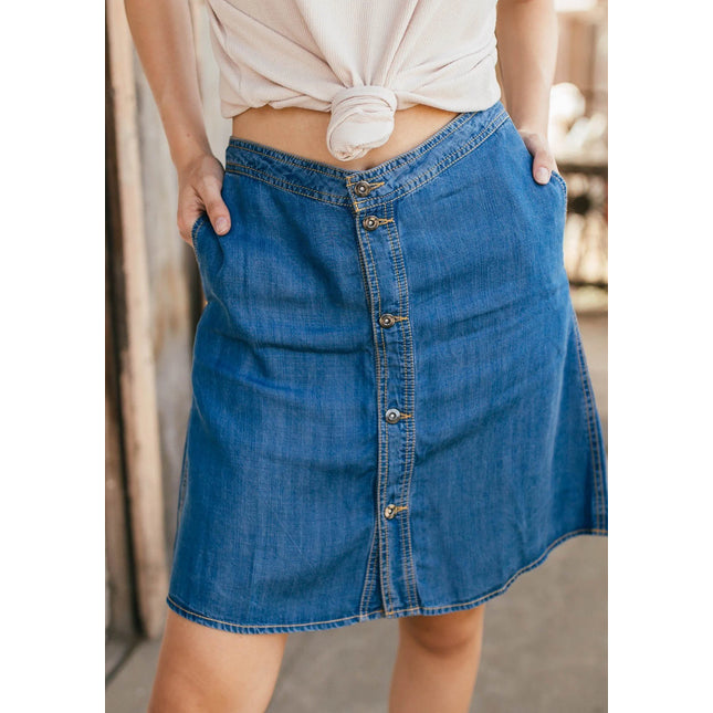 Lovestitch - Everyday Button Front Mini Skirt