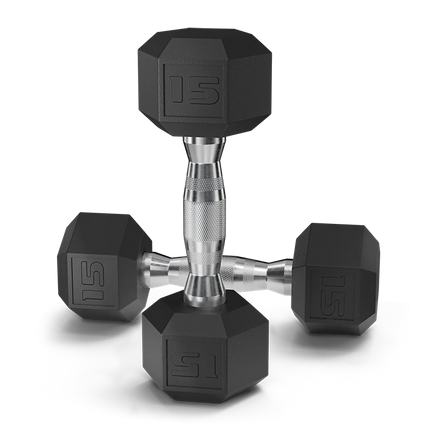 15LB HEX DUMBBELLS