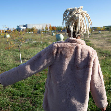 Lovestitch - Tickled Pink Faux Fur Coat trendy