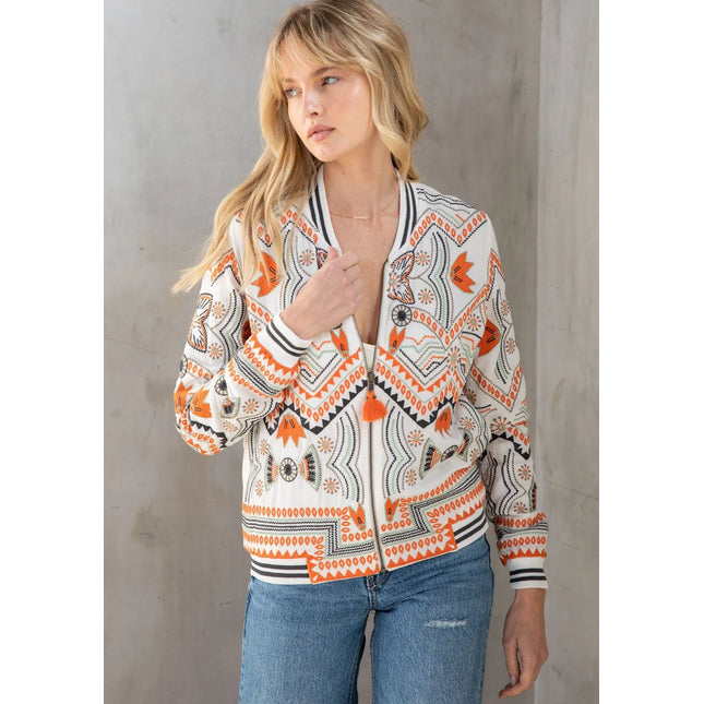 Freyja Embroidered Bomber