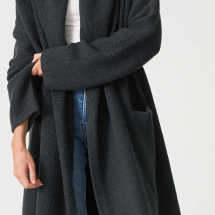 knitted sweater coat black oversize