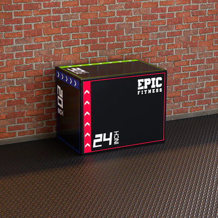 EPIC FITNESS 3-IN-1 FOAM PLYOMETRIC JUMP BOX (20", 24", 30")