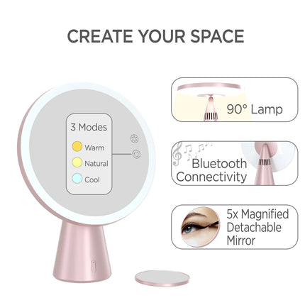 ONE Personal Collection LED Beauty Mirror With Bluetooth Speaker