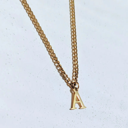 GOGO LUSH MEN'S GOLD CAPITAL INITIAL A LETTER NECKLACE