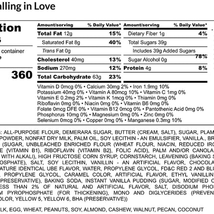 OCD U-Be Fallin in Love Cookies Nutrition Facts