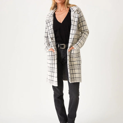 white plaid coat cardican lovestitch